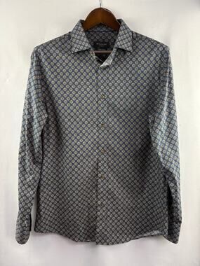 Men’s Bugatchi Medium Navy Button Up w/ Pattern